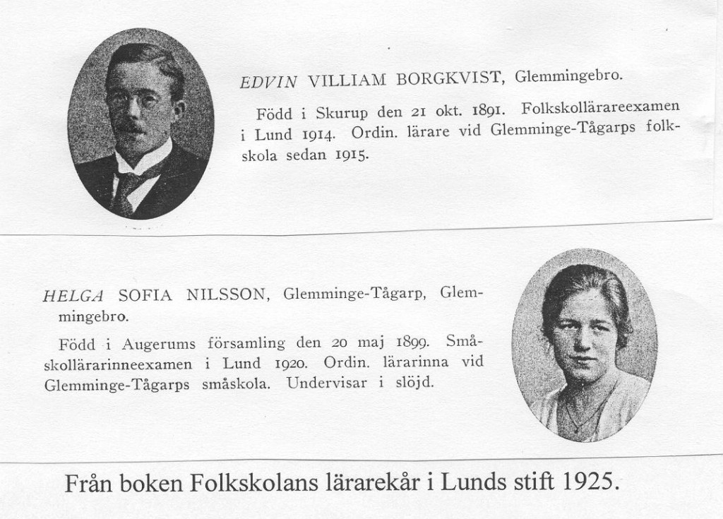 Edvin Borgkvist, Helga Nilsson